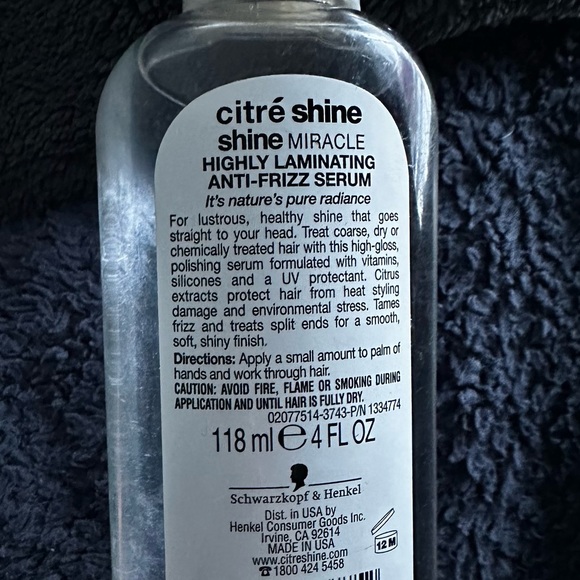 (5)Citre Shine Anti-Frizz Serum, Miracle - 4 Oz No Box As Pictured - Picture 2 of 2